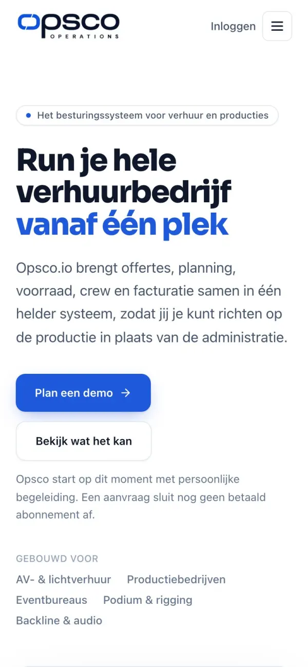 Opsco.io op een telefoon