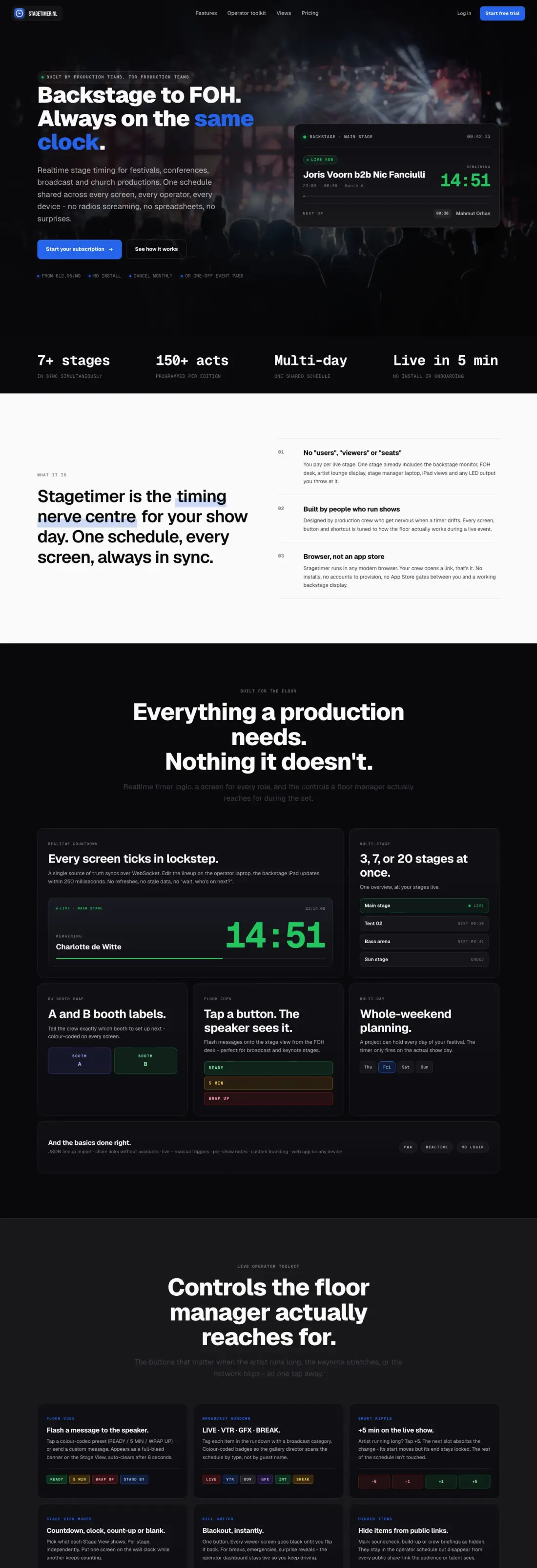 Website van Stagetimer.nl